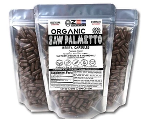 Organic Saw Palmetto Berry Capsules - 1200mg Pure Natural Saw Palmetto Berry - Picture 1 of 1