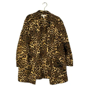 H&M Long Brown Leopard Animal Print Quilt Jacket Coat Women Sz: S Cheetah 601 - Picture 1 of 9