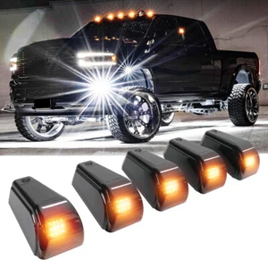 5x LED Rooftop Cab Running Marker Light Amber For Chevy Silverado 1500 2500 3500 - Foto 1 di 11