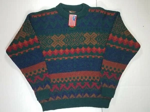 Vintage Alps The Apparel Strick Wollmischung Pullover Gr. L Nordic Aztec Geometrisch NEU - Bild 1 von 5