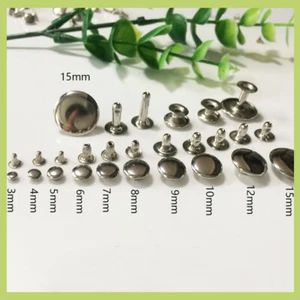 Single Cap Rivets 3mm-15mm Stud Rapid Rivets Leather Craft Repair - Picture 1 of 22