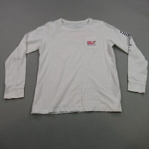 Vineyard Vines Shirt Girls Small Long Sleeve Crew Neck Casual Lightweight White