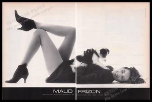 Maud Frizon Shoes 1980s Print Advertisement (2 pgs) 1987 Legs Jack Russel Dog - Picture 1 of 1