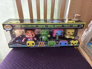 Funko Pop! Disney Nightmare Before Christmas 5 Pack Blacklight Glows In The Dark - Picture 1 of 8