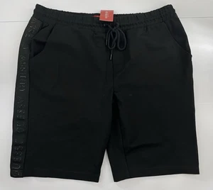 Neu mit Etikett Guess Andrew Logo Tape Herren Mateo Strickshorts Größe Large Farbe schwarz - Bild 1 von 5