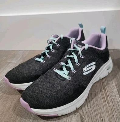 Zapatillas deportivas Skechers para mujer talla 8 cómodas azules onduladas Foto 1 de 4