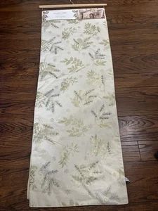 Shabby Chic Table Runner Fall Leaves Pinecones Beaded Gold Highlight 16” X 90” - Picture 1 of 6