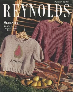 Reynolds Knitting Pattern 82004 Serenity Tee w/ Pear Lace Pullover Norah Gaughan - Picture 1 of 3