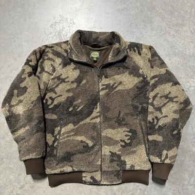 Cabela's Berber Fleece Jacket Outfitter Brown Camo Size Medium Sherpa - Image 1 of 4