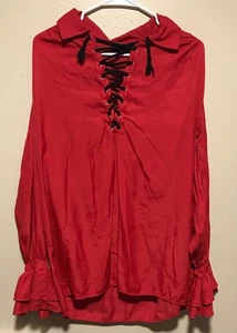 Scarlet Darkness Red Medium Gothic Pirate Dress Shirt Excellent Condition - Bild 1 von 3