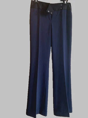 Pantalones elásticos Moschino baratos y elegantes para mujer azul marino talla M hechos en Italia Foto 1 de 4