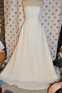 Galina Davids Bridal Damengröße 6 trägerloses elfenbeinfarbenes elegantes Hochzeitskleid neu ohne Etikett - Bild 1 von 6