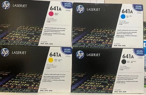 HP 641A Black Cyan Yellow Magenta Toner Set Genuine Brand New Sealed! - Photo 1/5