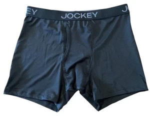 Jockey Boys boxer briefs-1 PR-sz L Solid black w/ GRAY waist-NWOT - Picture 1 of 3