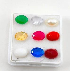 7X5 MM Natural AAA Quality Navratan Oval Gemstone Navratan Loose Gemstone - Picture 1 of 4