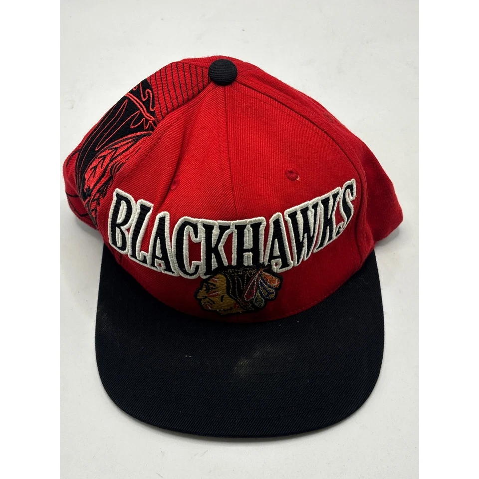 Chicago Blackhawks Mitchell & Ness Vintage Hockey Snapback Sombrero Rojo Ajustable Foto 1 de 4