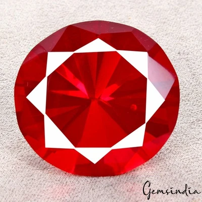110.50 Ct Hydro Eye Catching Blood Red Tourmaline Round Diamond Cut Flawless Gem - Image 1 of 4