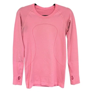 Top Lululemon Athletica cuello redondo manga larga rosa talla 6 - Imagen 1 de 6