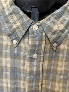 Timberland Mens XXL Long Sleeve Button Shirt Blue Plaid Linen Cotton Outdoor - Picture 1 of 7