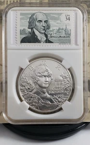 Dólar de plata conmemorativo Dolley Madison 1999-P con estampillas - ¡Muy bonito! W3 - Imagen 1 de 10