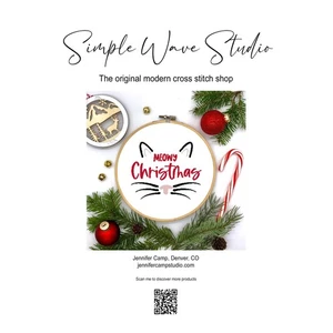 Christmas Holiday Cat Meowy Christmas Humor Counted Cross Stitch Pattern Kit - Picture 1 of 5