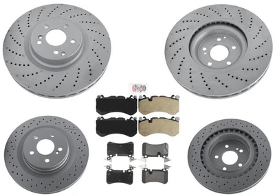 Pastillas de freno de disco perforadas recubiertas para Mercedes Benz C63 AMG 2008-2013 Foto 1 de 4
