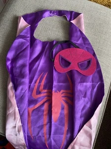 Super Hero Cape & Mask Spider Woman Girl Fancy Dress Up Costume - Imagen 1 de 2