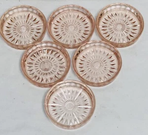 6 Jeannette WINDSOR PINK 3 1/4" COASTERS - Picture 1 of 1