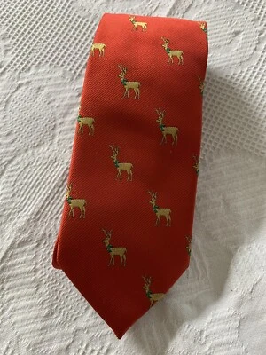 NUEVO CON ETIQUETAS NUEVO Corbata Roja de Reno de Navidad con Lazos Verdes BONITA Foto 1 de 4
