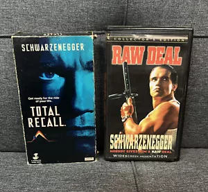 Total Recall, Raw Deal 2 X Arnold Schwarzenegger VHS Video Tape Bundle - Picture 1 of 7