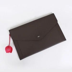 miim pino2 Brown leather 13" inch Laptop sleeve Korea synthetic leather - Picture 1 of 4