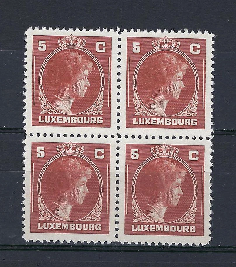 Luxemburgo 1944 Sc# 218 Gran Duquesa Carlota 5c bloque 4 MNH Foto 1 de 1