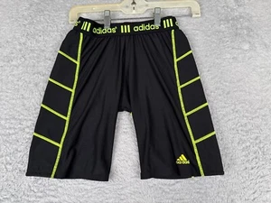 Adidas Shorts Youth Extra Large Black Climalite Compression Polyester Spandex - Picture 1 of 14