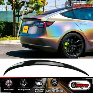 Tesla Model 3 Heck Kofferraum Spoiler Lippe Wing Splitter Body Kit Glanz Schwarz 2017+ - Bild 1 von 11