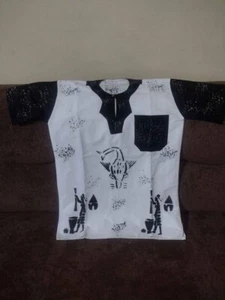 african Traditional Men dress GHANA Clothing Ethnic Kaftan Shirt size L - Picture 1 of 2
