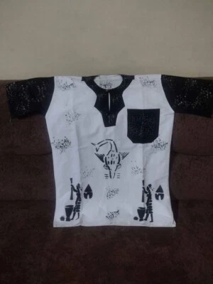 african  Traditional  Men dress  GHANA Clothing  Ethnic  Kaftan Shirt size L - Image 1 of 2