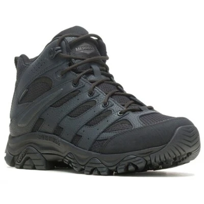 Merrell Men's Moab 3 Mid Tactical Waterproof Black Boot - Image 1 of 4