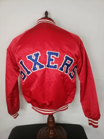 🚨🔥Vintage Chalk Line Philadelphia 76ers S Starter Style Spellout Jacket EUC! Cover