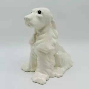 Vintage Ceramic Cocker Spaniel Planter White 7.5” - Picture 1 of 5