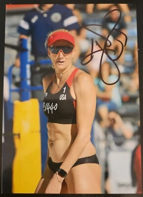 KERRI WALSH JENNINGS 2 Signed 5"x7" Photos & 1 Postcard, Volleyball, Gold Medal - Image 1 of 3