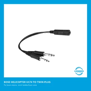 Helicóptero U174 To Dual GA Adaptador de doble enchufe para auriculares Bose A20 - Imagen 1 de 1