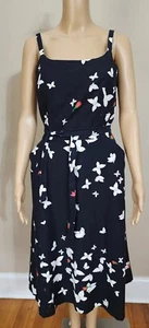Abito da donna blu vintage Malia Honolulu Hawaii taglia 14 farfalle anni '60 '70 - Foto 1 di 9