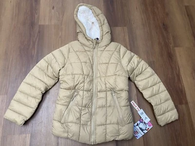 REEBOK GIRLS Large 14/16 Hooded PUFFER LIGHTWEIGHT COAT  Msrp $115 Boulder Beige - Image 1 of 4