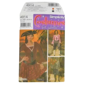 Simplicity 4914 Misses Costumes Pirate Buccaneer Sewing Pattern Size 6-12 Uncut - Picture 1 of 8