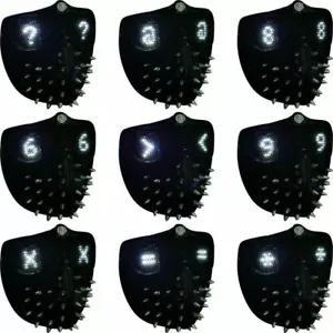 Watch Dogs 2 Mask Cosplay Marcus Wrench LED Remote Control Rivet Halloween Props - Picture 1 of 12