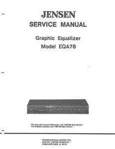 JENSEN CAR STEREO GRAPHIC EQUALIZER REPAIR SERVICE MANUAL Choose From The List - Picture 1 of 1