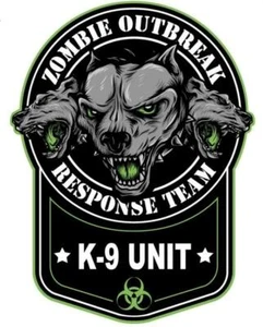 LETHAL THREAT "ZOMBIE OUTBREAK RESPONSE TEAM K-9 UNIT" MINI STICKER - DECAL - Bild 1 von 2