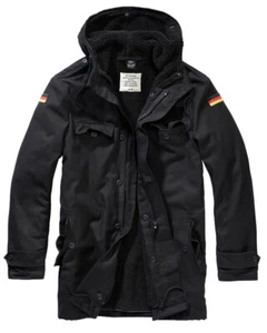 Brandit Jacke BW Parka Flag in Black - Picture 1 of 3
