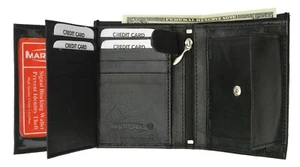 RFID Blocking Premium Leather European Style Bifold Trifold Wallet W/ ID Window - Picture 1 of 19