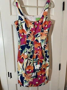 PAPPAGALLOS WOMEN’S FLORAL SLEEVELESS LINED COTTON DRESS - SIZE 14 - 0178 - Picture 1 of 12